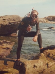 Photo of Wayne scuba diving 1974