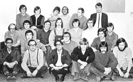 Photo of Wayne and residence floormates 1972