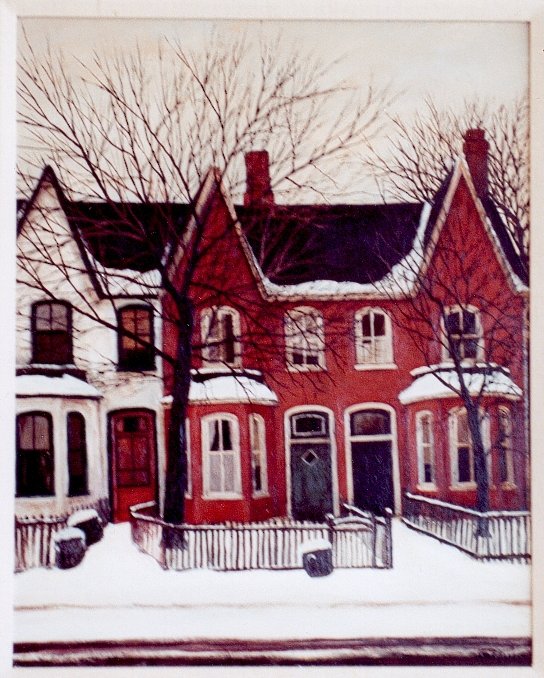Photo of typical red brick row housing on Niagara Street Photo of typical red brick row housing on Niagara Street